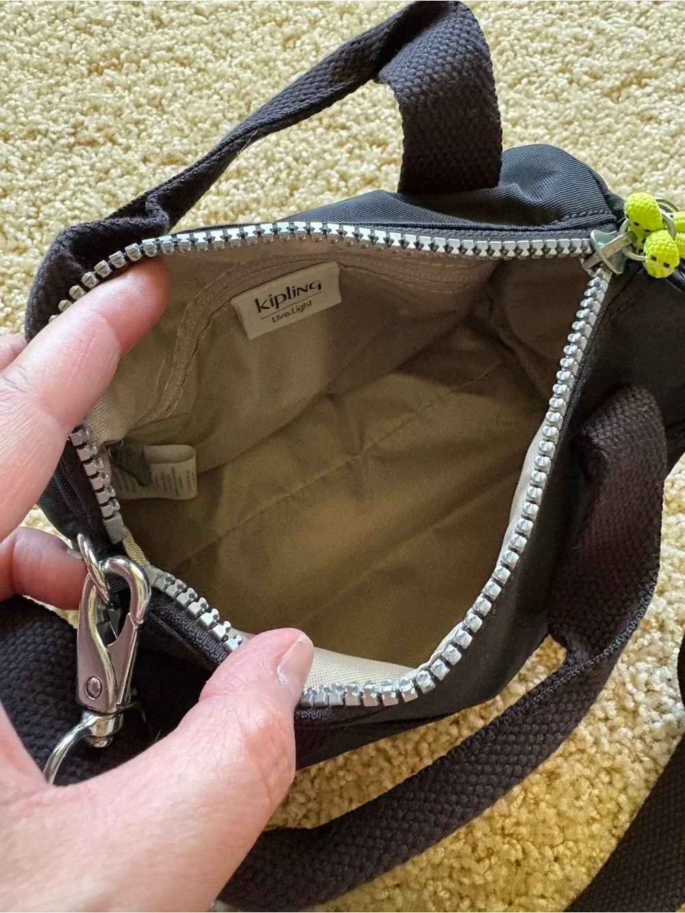 Kipling Quan Mini Duffle‎ Crossbody Bag Black Lightweight Travel Bag NWT